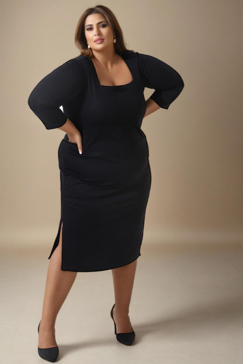 Plus Size Black Bodycon Dress