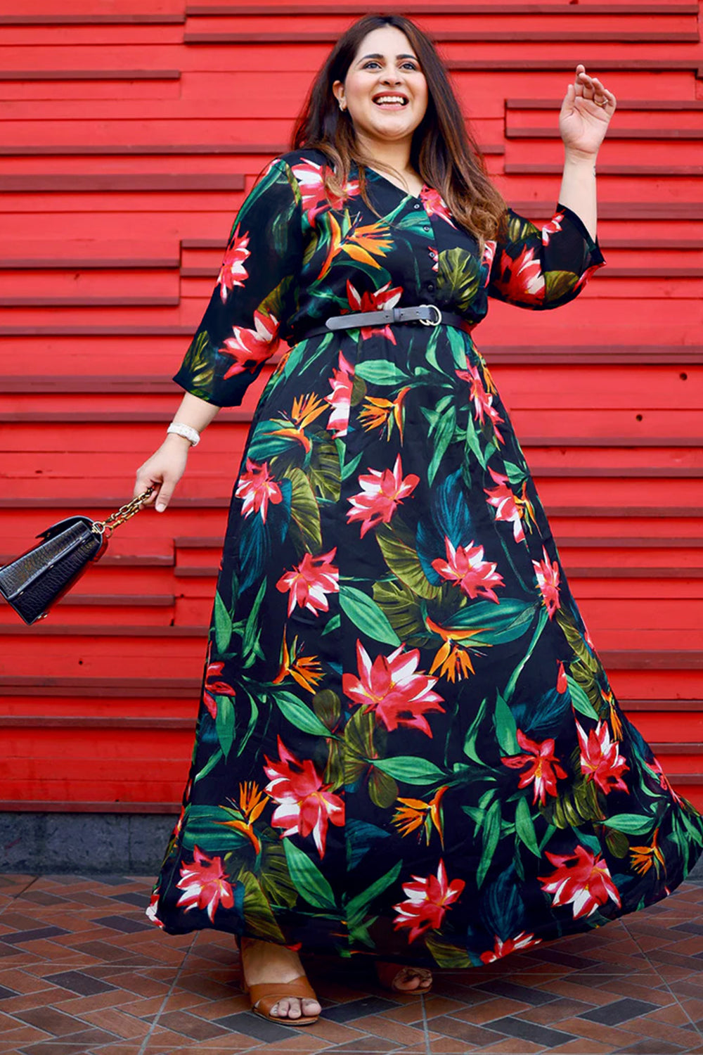 leninismen gradvist hele Buy Plus Size Beige Printed Long Dress Online For Women - Amydus
