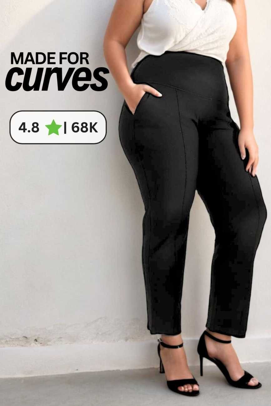 Curvy fit plus size pants best sale