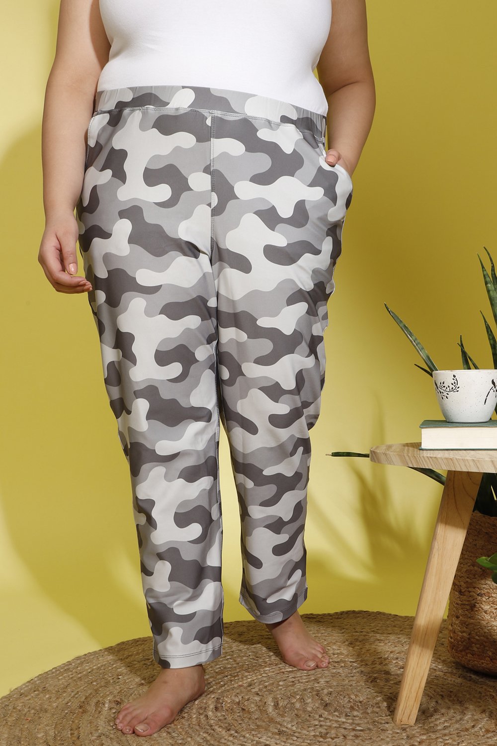 Plus size yellow camo cheap pants