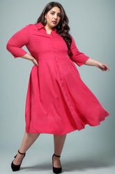 Plus Size Pink Shirt Dress