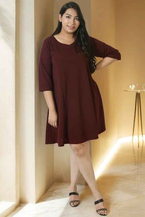 Plus Size Wine Dress