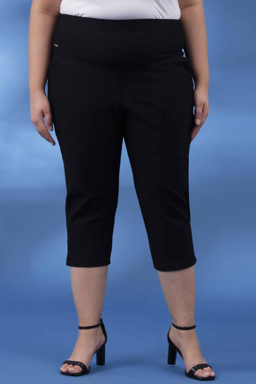 Plus Size, Capri Yoga Leggings (Black) | Village Trends Boutique