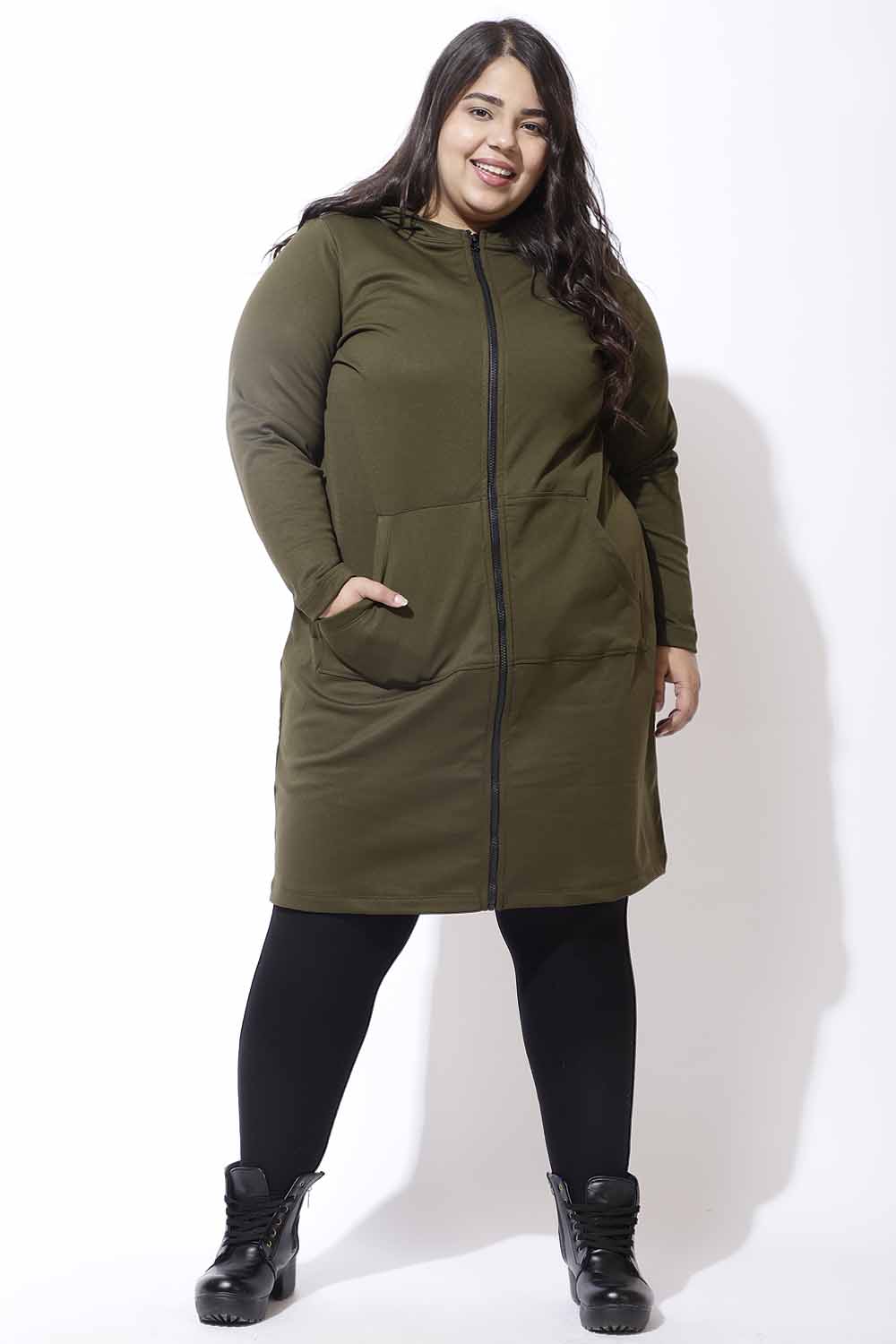 Plus Size Olive Jacket Dress