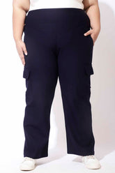 Navy Tummy Shaper Cargo Pants