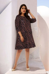 Bronze Tiger Printed Dress