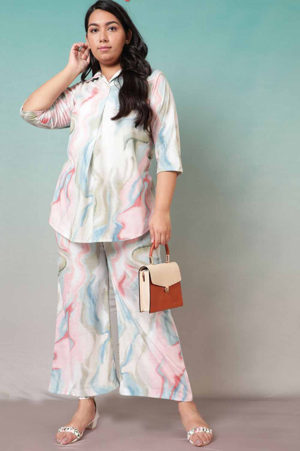 Plus Size Modern Marble Coord Set