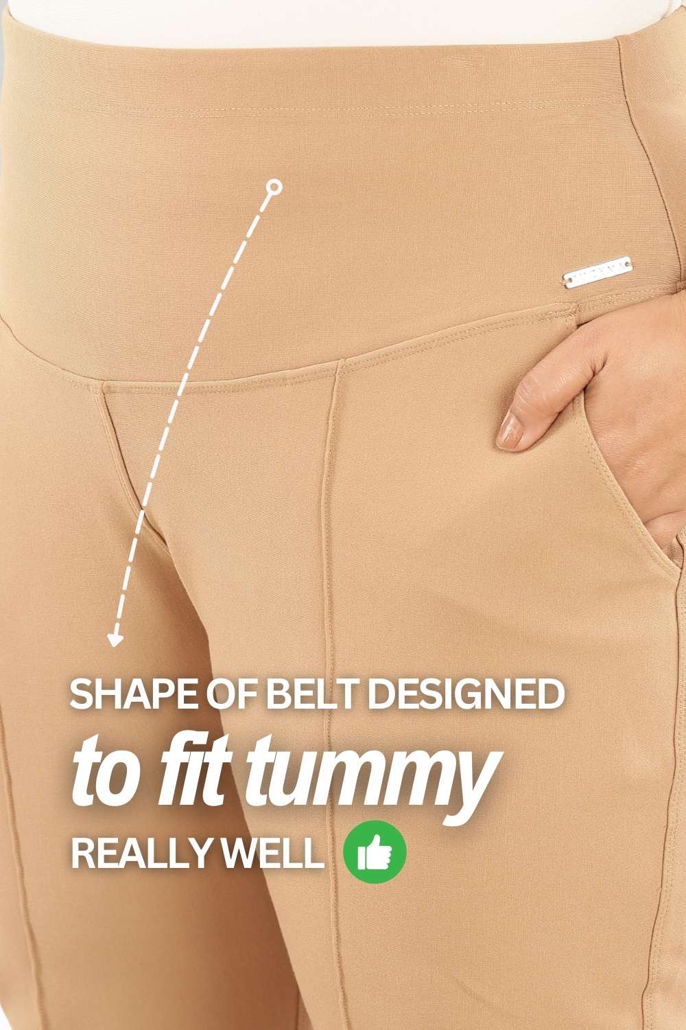 Plus Size Fawn Tummy Shaper Straight Fit Pants