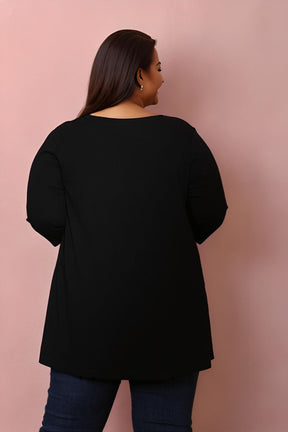 Plus Size Black A Line Tshirt