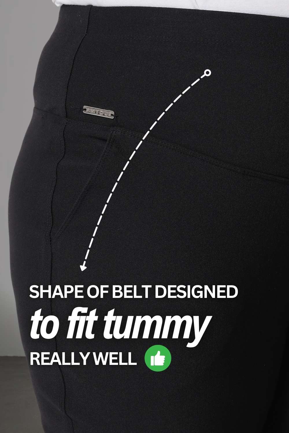 Black New Fit Tummy Tucker Crop Pants