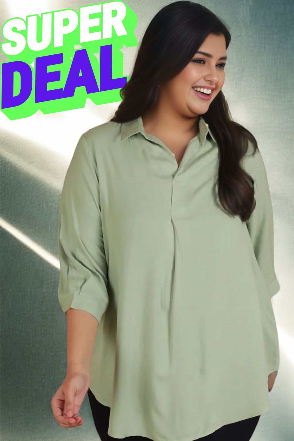 Light Green Centre Pleat Top