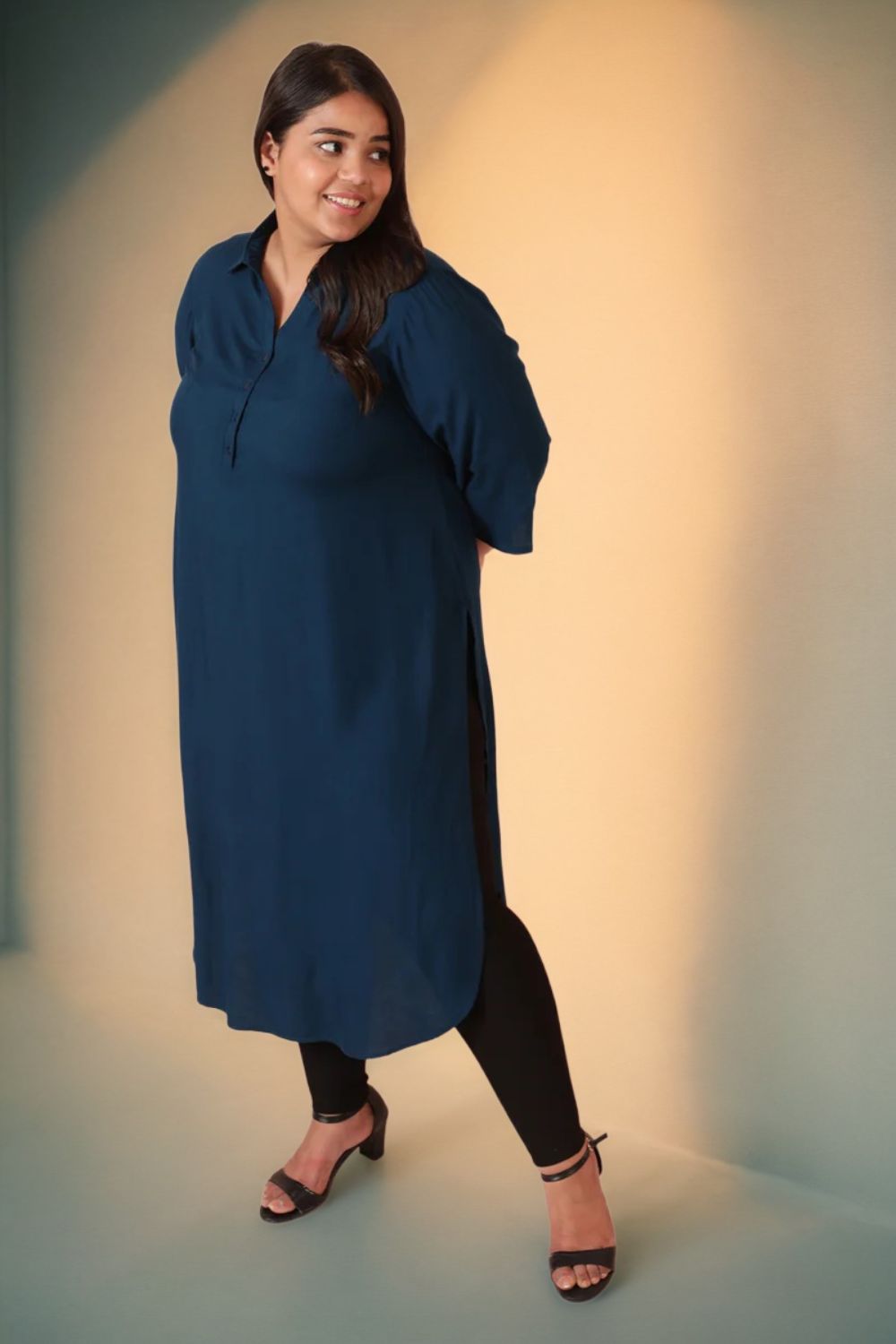 Plus Size Teal Kurta