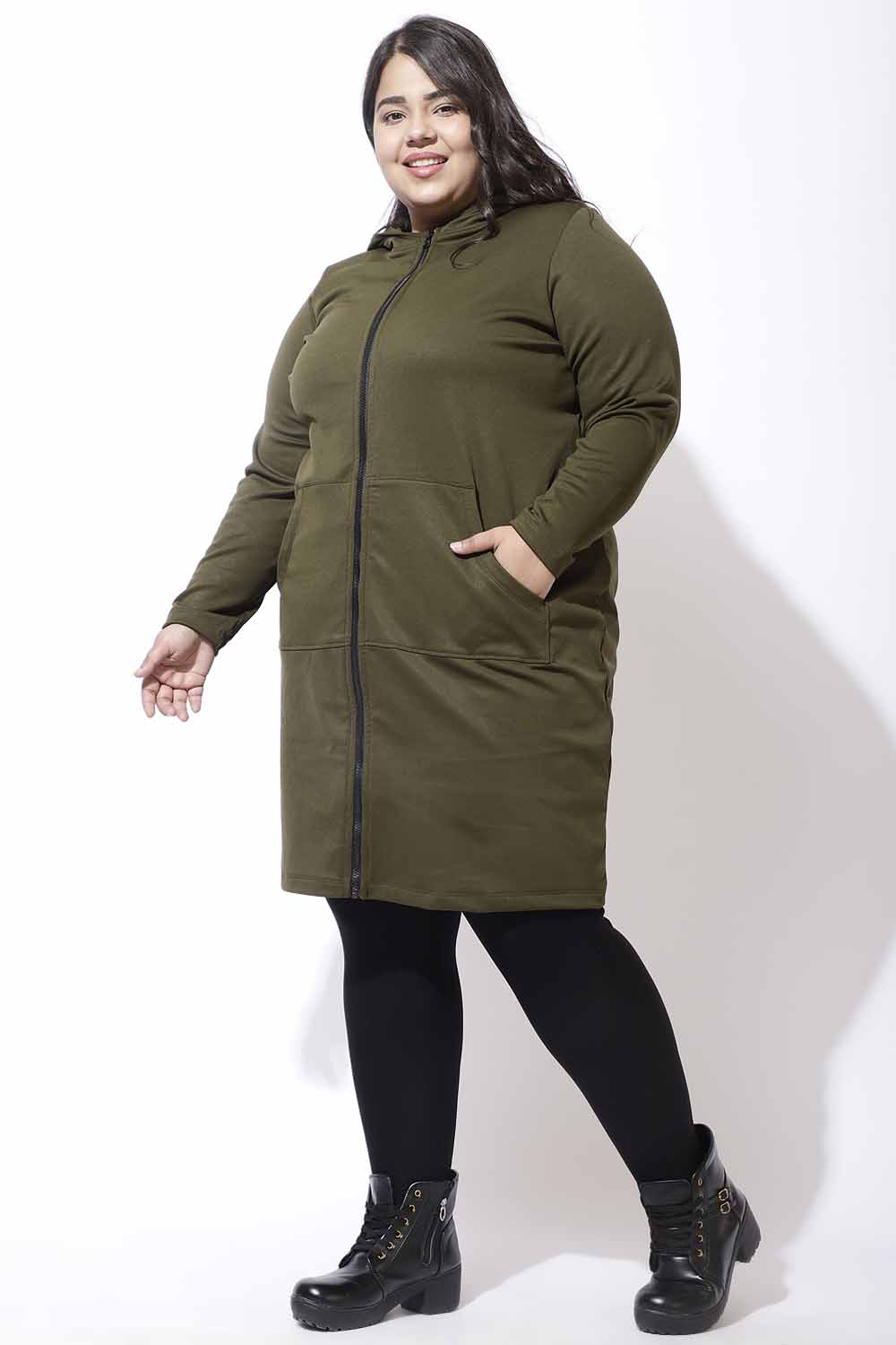 Plus Size Olive Jacket Dress