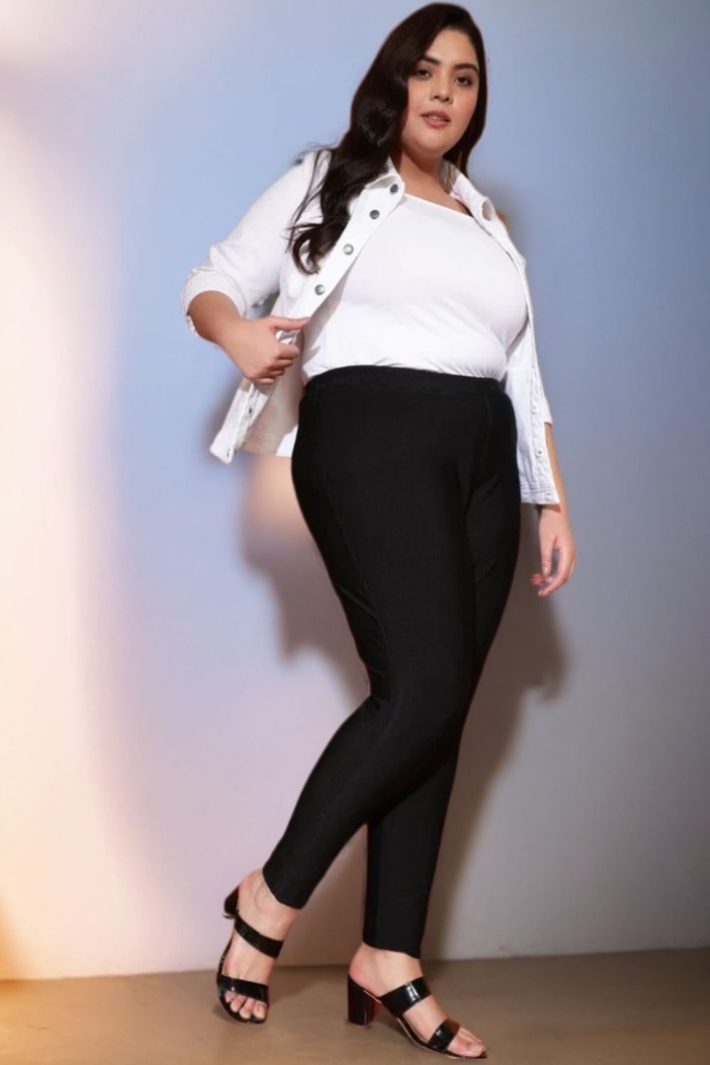 Plus Size Black Leggings in Warm Winter Fleece