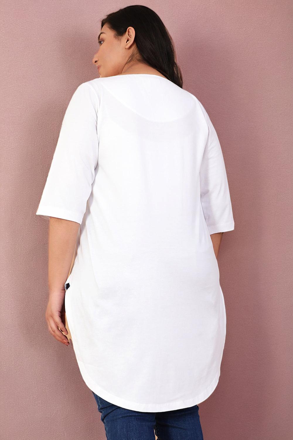 Comfortable White Longline Tunic