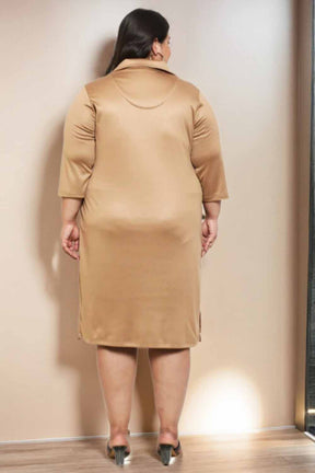 Camel Winter Shirt Dress