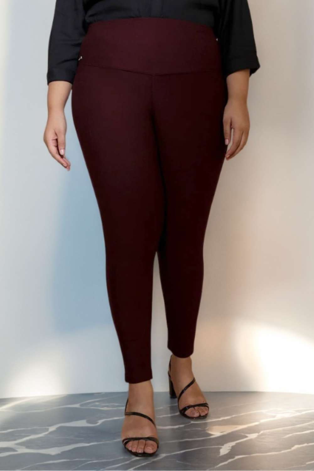 Wine Red Tummy Tucker Jeggings