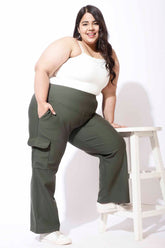 Olive Tummy Shaper Cargo Pants