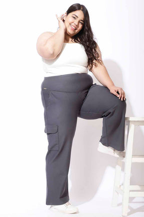 Dark Grey Tummy Shaper Cargo Pants