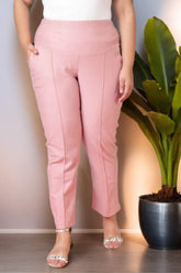 Plus Size Rose Tummy Shaper Straight Fit Pants