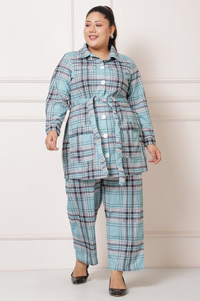 Plus Size Green Plaid Coord Set