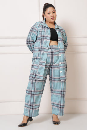 Plus Size Green Plaid Coord Set