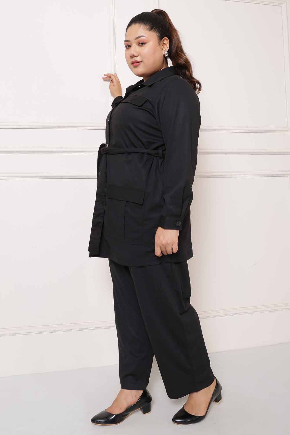 Plus Size Black Coord Set for Women