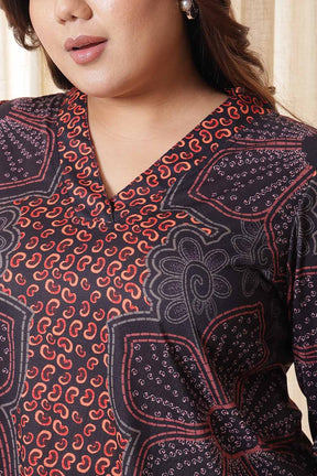 Plus Size Maroon Floral Top