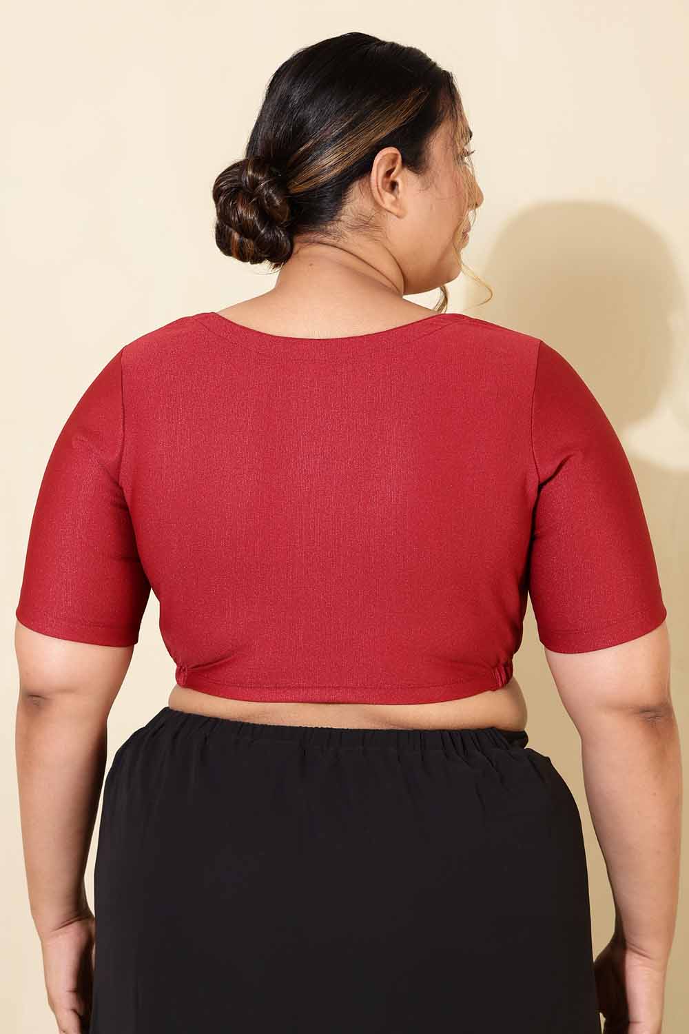 Plus Size Maroon Shimmer Blouse