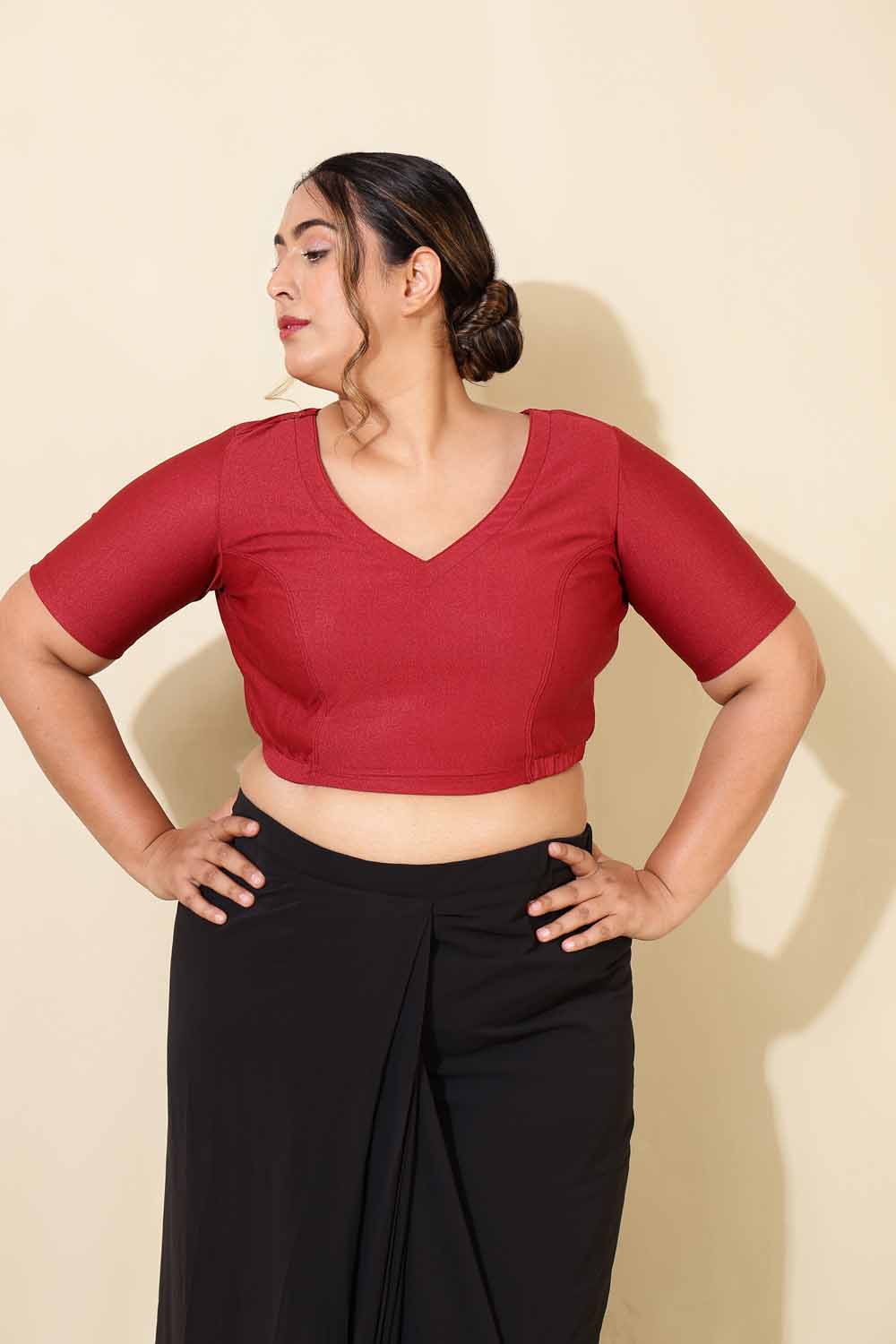 Plus Size Maroon Shimmer Blouse
