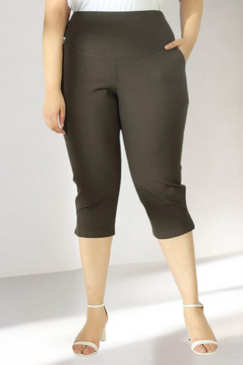 Olive Tummy Tucker Crop Pants