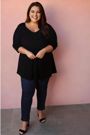 Plus Size Black A Line Tshirt