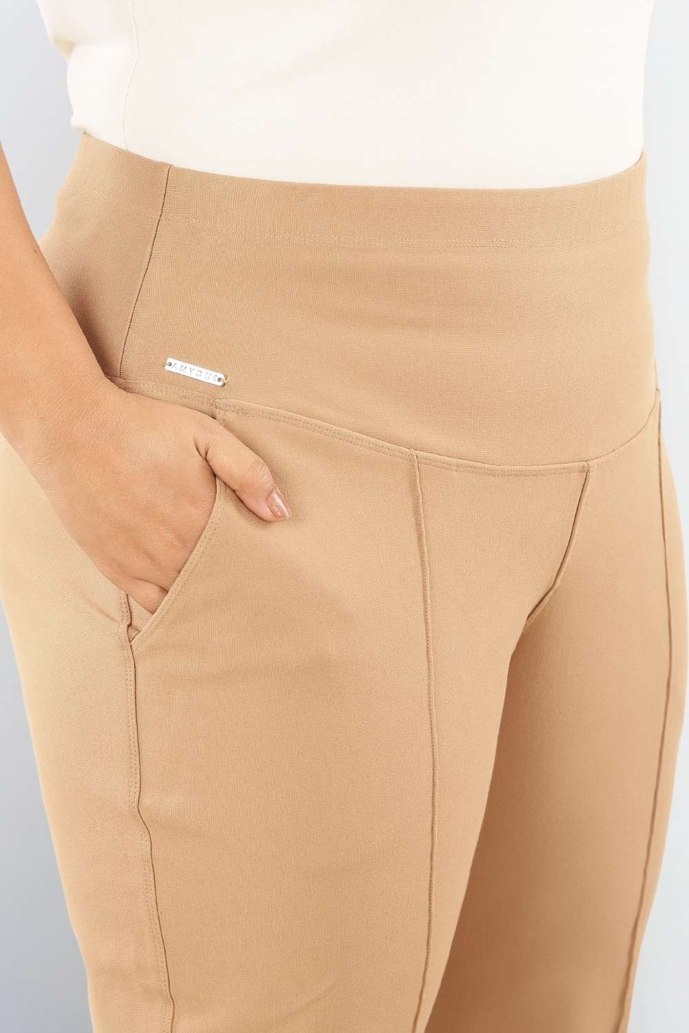 Plus Size Fawn Tummy Shaper Straight Fit Pants