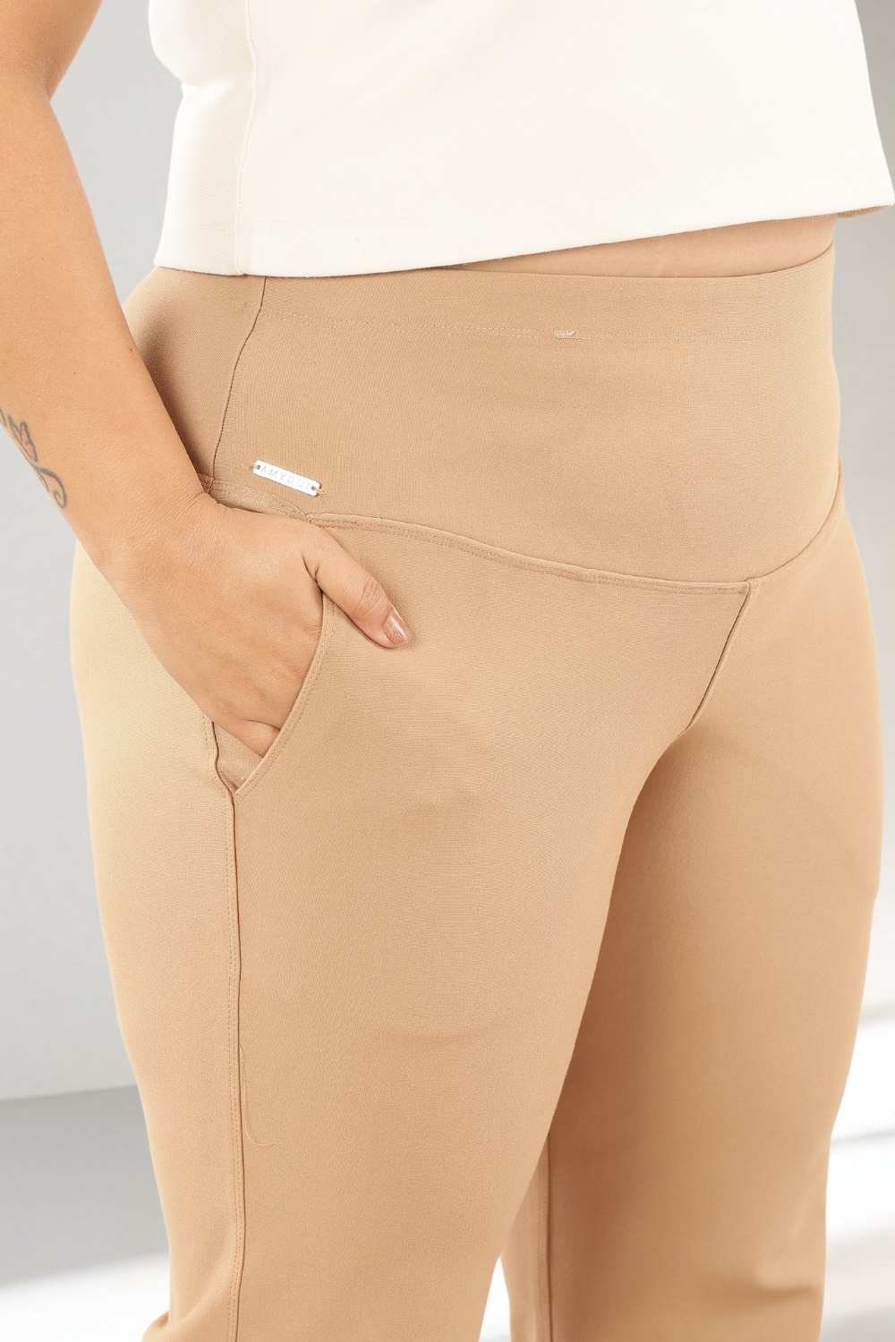 Comfortable Plus Size Fawn Tummy Shaper Flare Pants