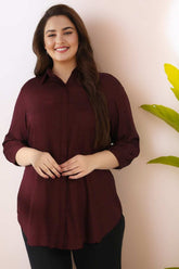 Plum Round Hemline Shirt