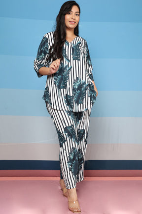 Plus Size Tropical Stripes Coord Set