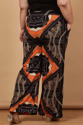 Plus Size Black Baroque Printed Coord Set