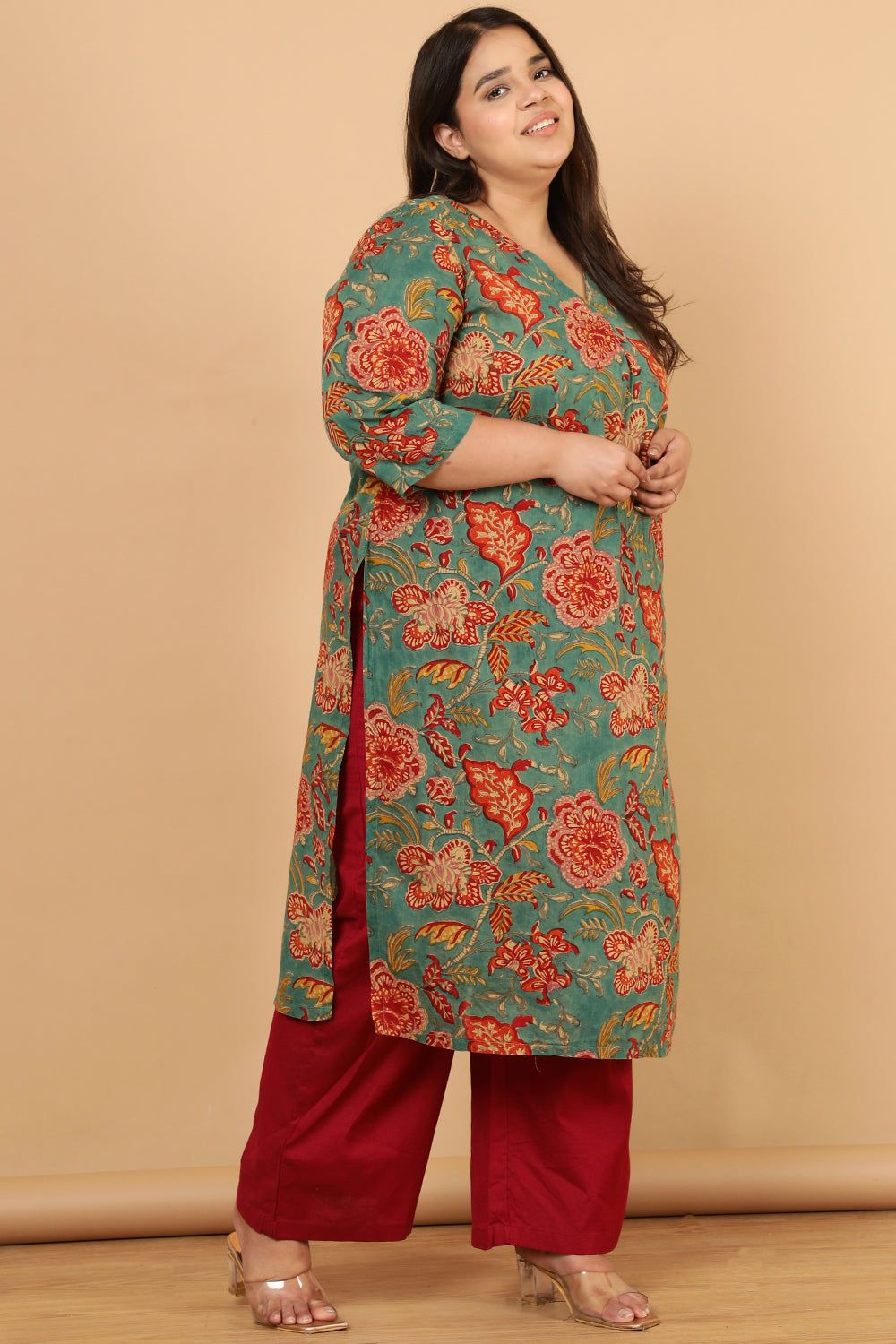 Authentic Handblock Printed Green Kurta