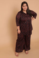 Plus Size Bronze Tiger Print Coord Set