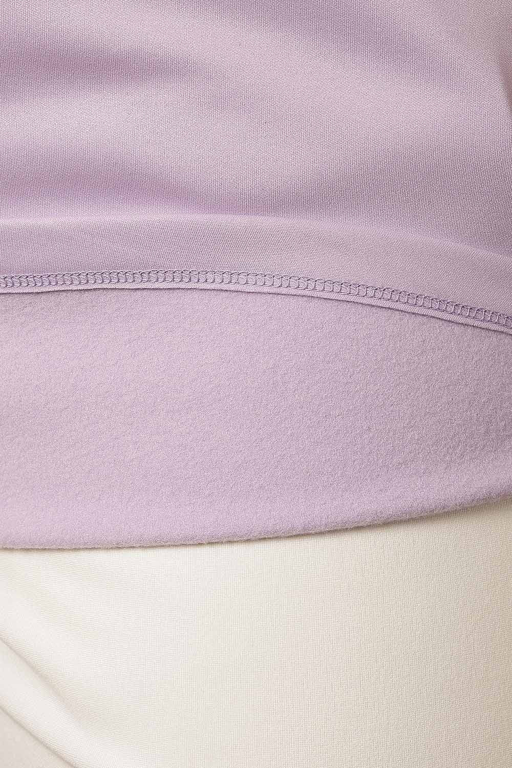 Plus Size Lavender V Neck Fleece Top