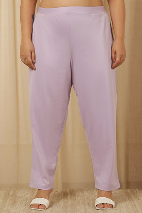 Plus Size Lavender Warm Winter Fleece Pants