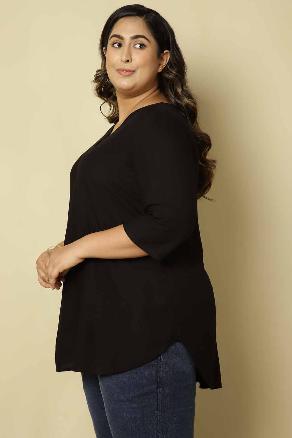 Plus Size Black Top for Women