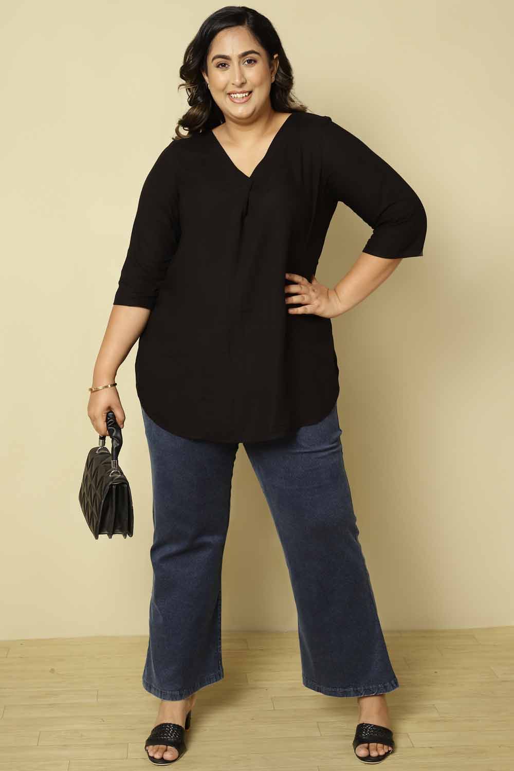 Plus Size Black Top