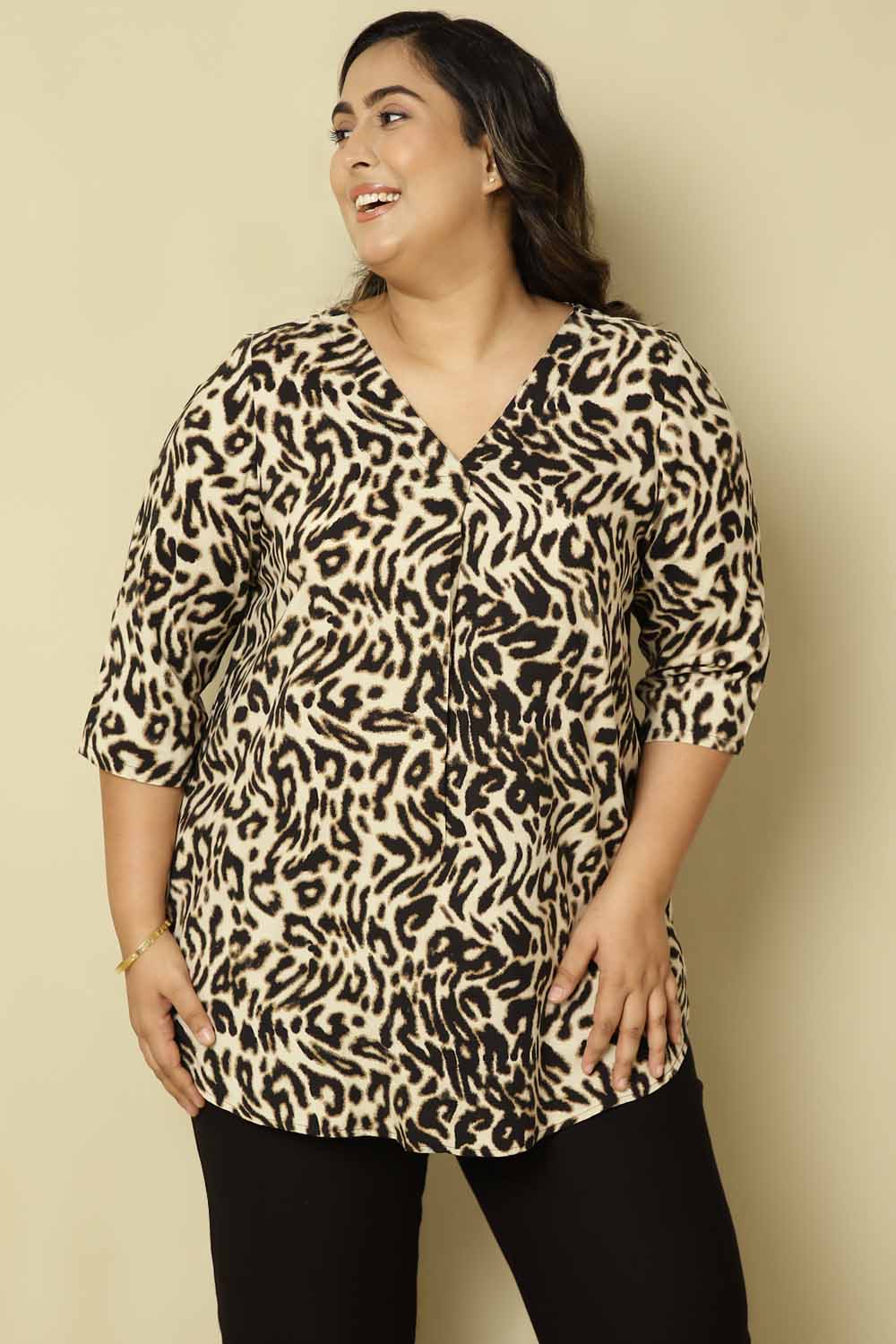 Plus Size Animal Print Top