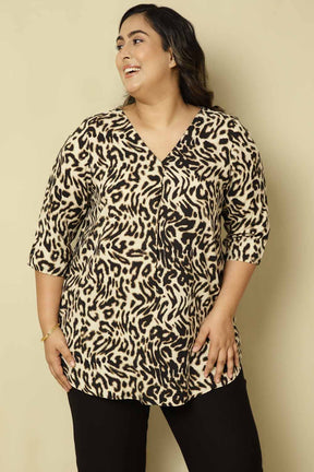 Plus Size Animal Print Top