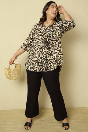 Plus Size Animal Print Top