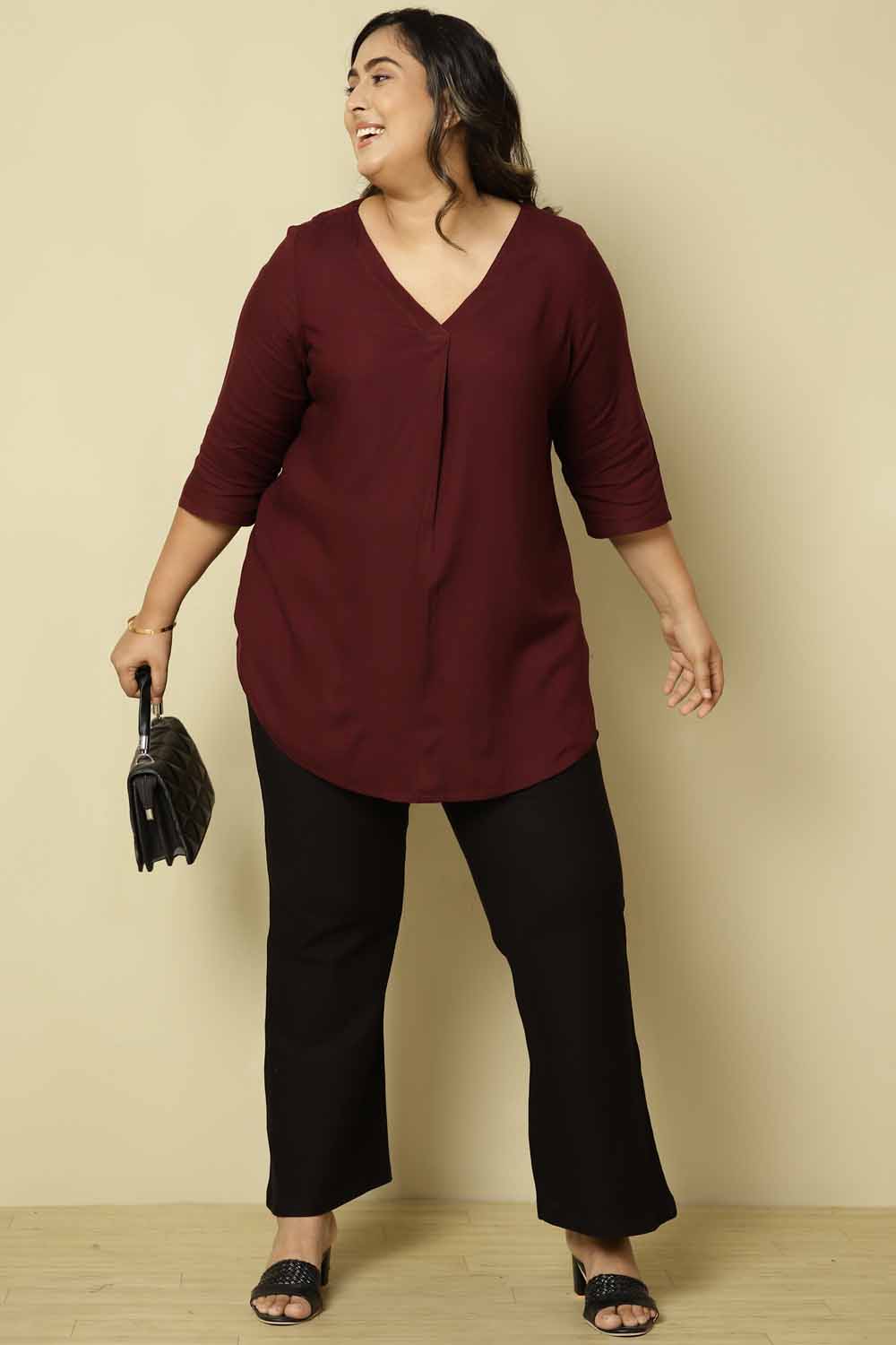 Buy Plus Size Plum Top