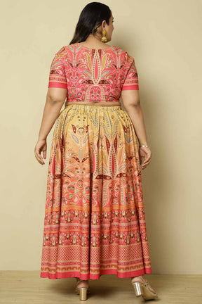 Plus Size Pink Sunset Ombre Lehenga