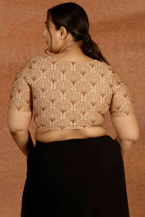 Plus Size Golden Pattern Readymade Blouse