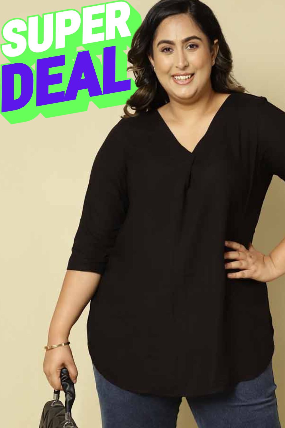 Plus Size Black Top